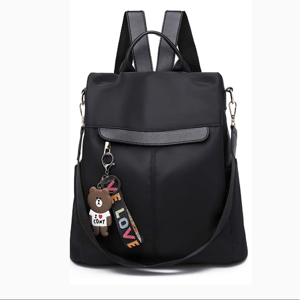 Black Anti-theft Waterproof Travel Backpack